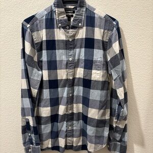 Express Blue Casual Button Down Shirt